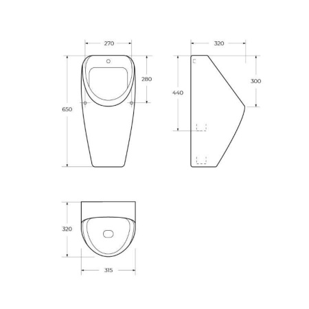 Писсуар подвесной CEZARES CZR-5871-UH