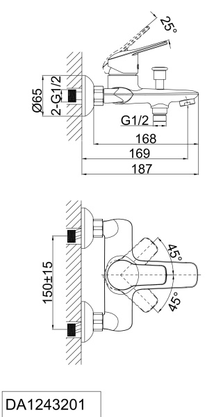 Смеситель для ванны D&K Bayern.Arbeo (DA1243201) Смеситель для ванны D&K Bayern.Arbeo (DA1243201)