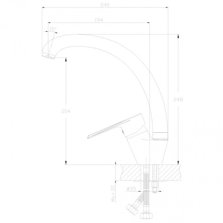 Смеситель для кухонной мойки Rossinka RS28 (RS28-23)