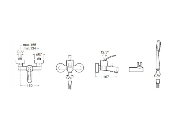 Смеситель для ванны Roca Moai 5A0146C02