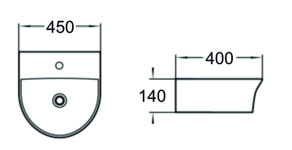 Раковина подвесная (45х40) SantiLine SL-2008