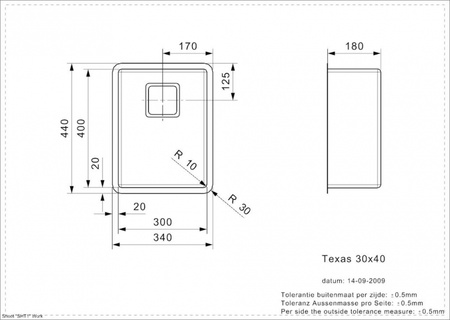 Мойка кухонная Reginox Texas L (30x40) 41472