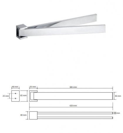 Полотенцедержатель двойной, поворотный Bemeta Gamma 145804102
