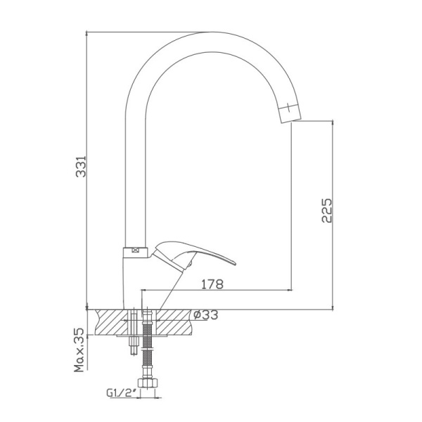 Смеситель для кухни Haiba HB4615 Смеситель для кухни Haiba HB4615