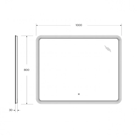 Зеркало (100х80) Cezares CZR-SPC-DUET-1000-800-LED-TCH