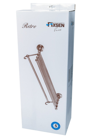 Полка для полотенец FIXSEN Retro с крючками FX-83815A