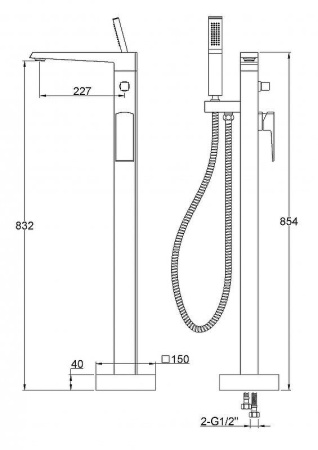 Смеситель для ванны BelBagno Arlie ARL-FMTA-CRM