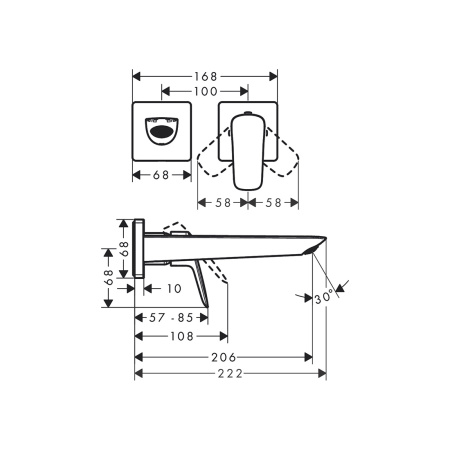 Смеситель для раковины встраиваемый Hansgrohe Logis Fine 71256000 хром