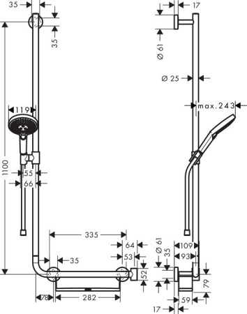 Душевой гарнитур Hansgrohe Raindance Select S 26325400
