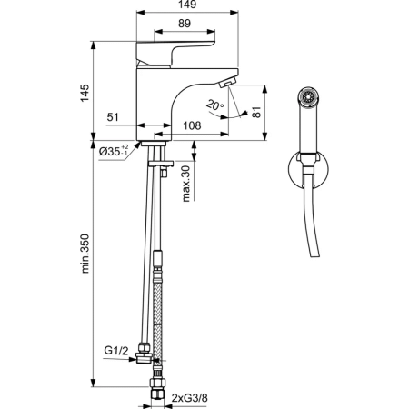 Смеситель для раковины Ideal Standard Ceraplan III B0919AA