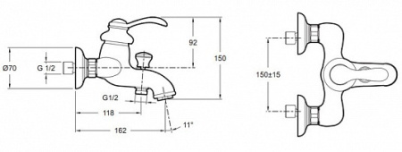 Смеситель для ванны Jacob Delafon Fairfax E71090-CP