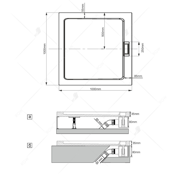 Сифон для душевых поддонов RGW Q10-C 03241100-10 хром
