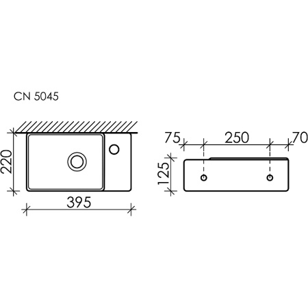 Раковина подвесная (39,5х22) Ceramica Nova ELEMENT CN5045