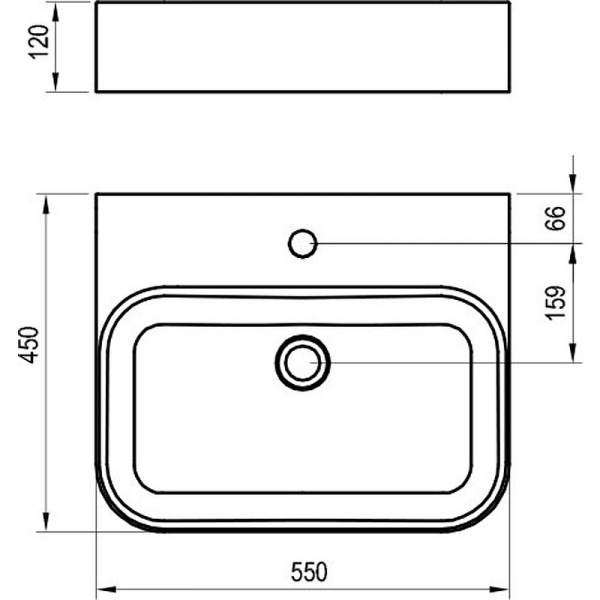 Раковина Ravak Ceramic Slim Wall R 55 XJX01155006