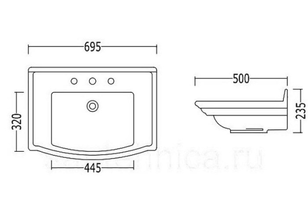 Раковина Devon&Devon Westminster IBLG1FWES