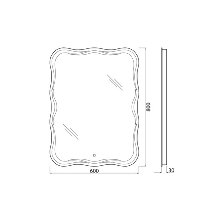 Зеркало BelBagno SPC-OND-600-800-LED-TCH