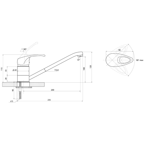 Смеситель для кухни Славен Прораб  Р СЛ-ОД-Р21