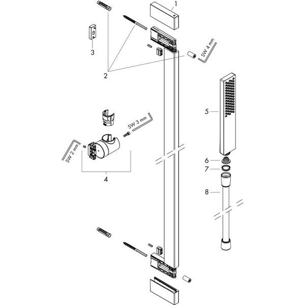 Душевой гарнитур Hansgrohe Pulsify E 1jet EcoSmart+ 24381000 хром
