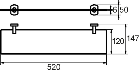 Полка стеклянная Milardo Neva NEVSMG0M44
