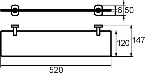 Полка стеклянная Milardo Neva NEVSMG0M44