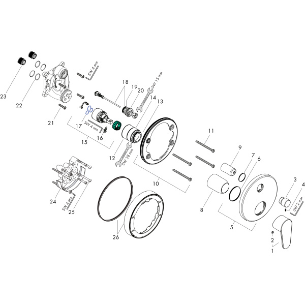 Смеситель для ванны Hansgrohe Focus E2 31945000 хром