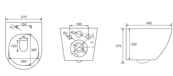 Подвесной безободковый унитаз с сиденьем микролифт beWash Minimal BKWHR003480