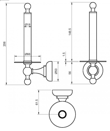 Бумагодержатель Cezares Aphrodite APHRODITE-TH042-03/24-Sw