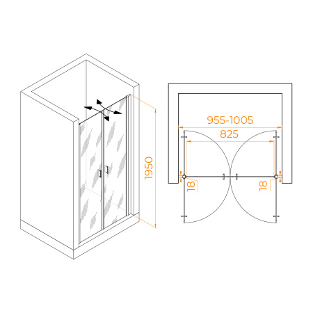 Душевая дверь 100 см RGW Passage PA-104 060810410-11 прозрачное