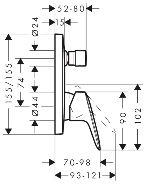 Смеситель для ванны Hansgrohe Logis 71407000