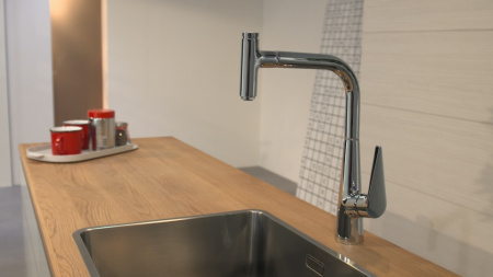 Смеситель для кухни с выдвижным изливом Hansgrohe Talis Select M51 1jet 72821000 хром