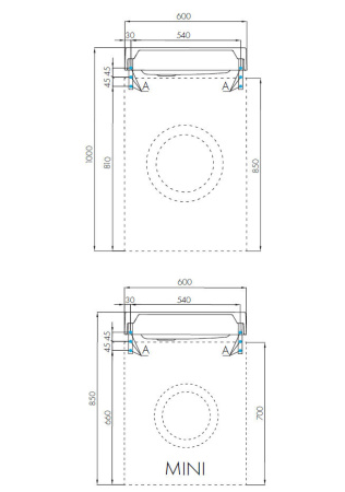 Раковина Aquaton Рейн 60 графит 1A72103KRW210