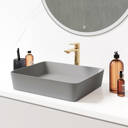 Раковина накладная (48х37) Grossman Color GR-3016GM, серый