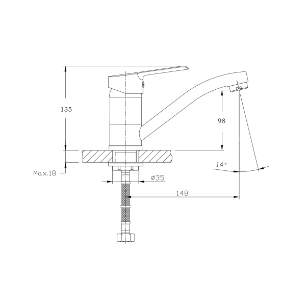Смеситель для кухонной мойки RUSH Victoria VI7135-26 Смеситель для кухонной мойки RUSH Victoria VI7135-26