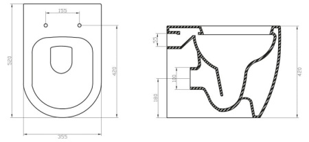 Унитаз приставной BelBagno Marino BB105CB