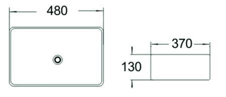Раковина накладная (48х37) SantiLine SL-1010MB