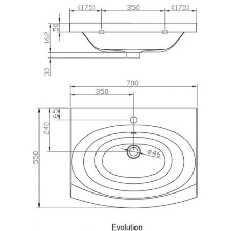 Раковина Ravak Evolution 70 см XJE01200000