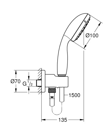 Душевой комплект для душа Grohe BauEdge New 1000191