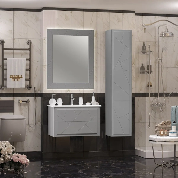 Зеркало Opadiris Луиджи 80 00-00006556  серый матовый