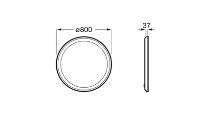 Зеркало (80х80) Roca Iridia круглое LED, Antisteam 812337000