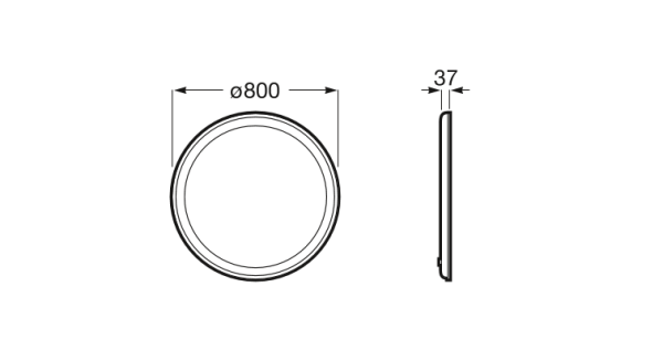 Зеркало (80х80) Roca Iridia круглое LED, Antisteam 812337000
