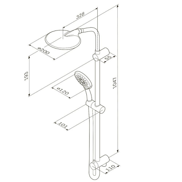 Душевая стойка AM.PM Bliss L F0753000 хром