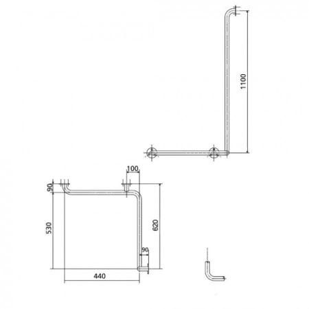 Поручень для душа угловой BEMETA Help 301112023