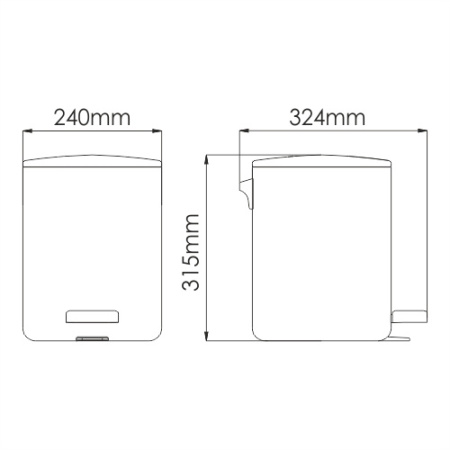 Мусорное ведро 9л WasserKRAFT K-649