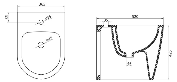 Биде напольное BelBagno MARINO BB105B