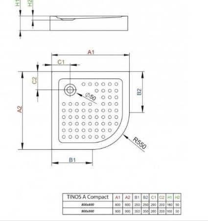 Акриловый поддон Radaway Tinos A Compact S4TIA8080-08