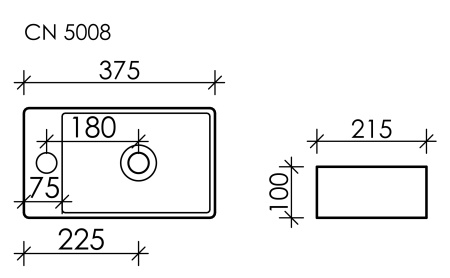 Раковина подвесная (37,5х21,5) Sancos  Element CN5008