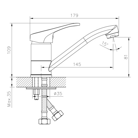 Смеситель для раковины DECOROOM DR21 DR21012