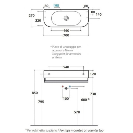 Раковина Globo Forty3 SCT70.BI*0