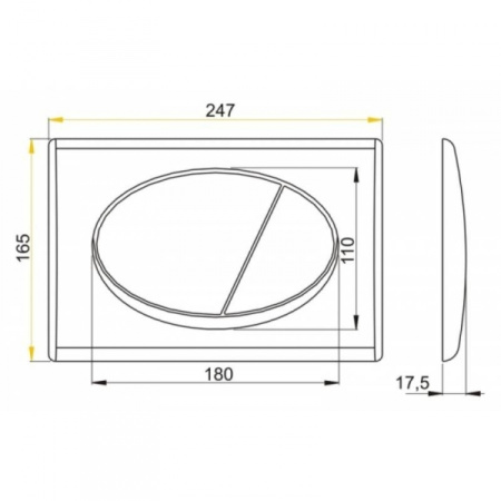 Клавиша смыва хром глянцевый AlcaPlast ALCA M71