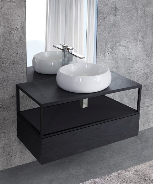 Тумба подвесная Cezares Cadro 70 CADRO-70-1C-SO-NR-BLUM nero